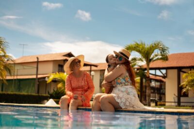 Family by the Pool